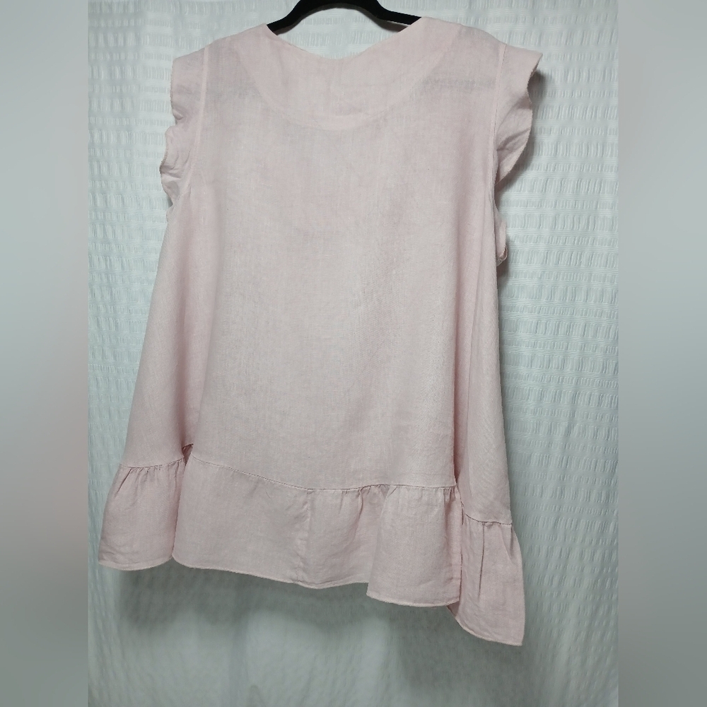 Pink Ruffled Sleeveless Top - Picture 4 of 9